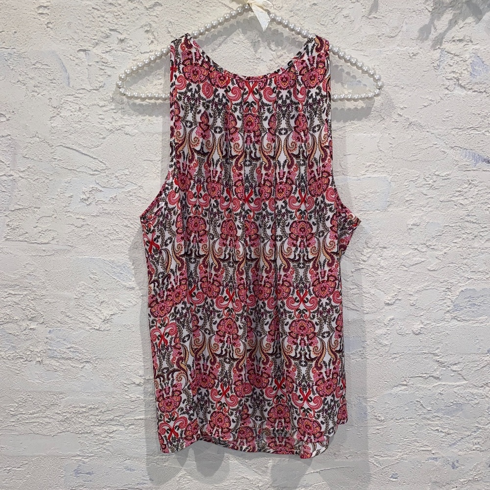 NWT Cynthia Rowley Sleeveless Pink Silk Floral Top
